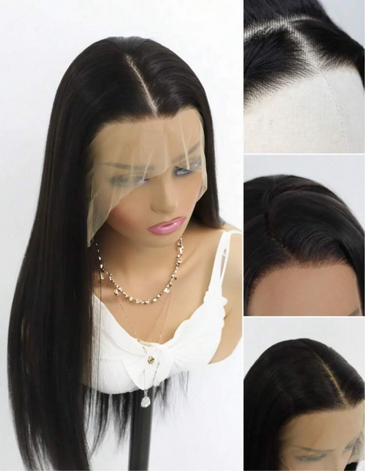 Straight Glueless Human Blend Wig