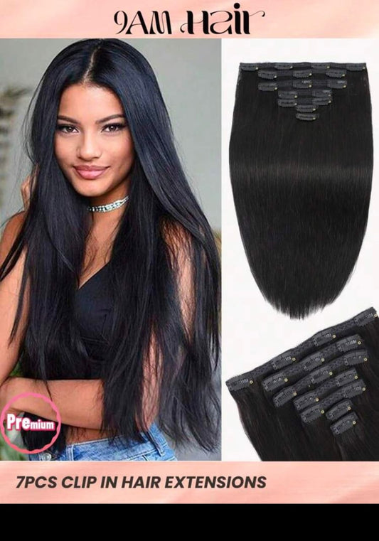 7pcs Clip-in Straight Extensions